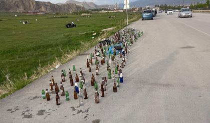 Alkol şişeleri tarihi gölgede bıraktı: Şişelerin rastgele atılmasına tepki