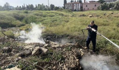 Gazipaşa’daki otluk yangını büyümeden söndürüldü