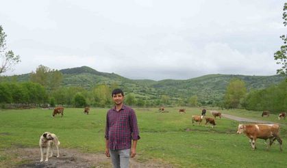 Şehir hayatından bıktı, döndüğü köyünde hayvancılığa başladı