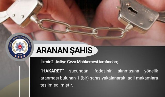 Bingöl’de aranan 8 şüpheli yakalandı