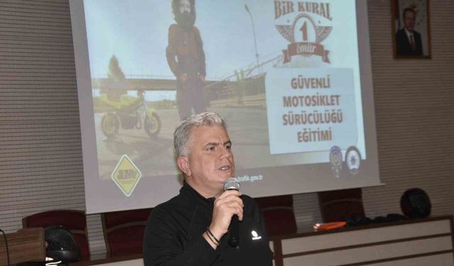 Bitlis’te motosiklet sürücülerine güvenli sürüş semineri düzenlendi