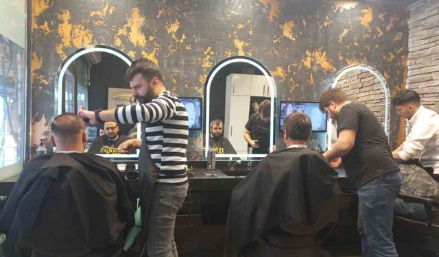 Edirne’de berberlerde bayram yoğunluğu