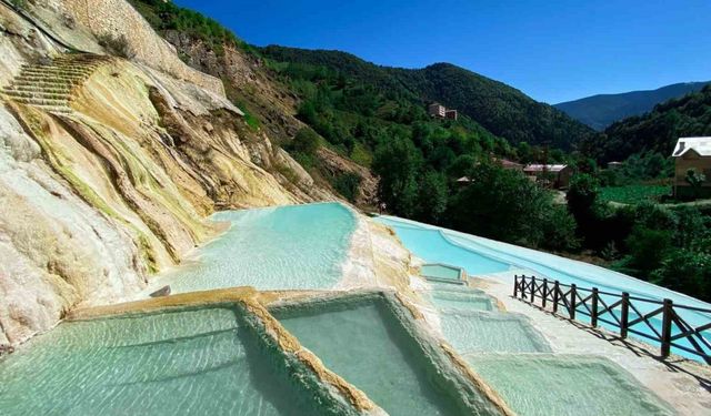Giresun’daki Göksu Travertenleri yeni turizm sezonuna hazırlanıyor