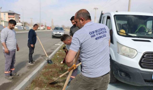 Iğdır’da bayram öncesi peyzaj ve temizlik çalışması yapılıyor