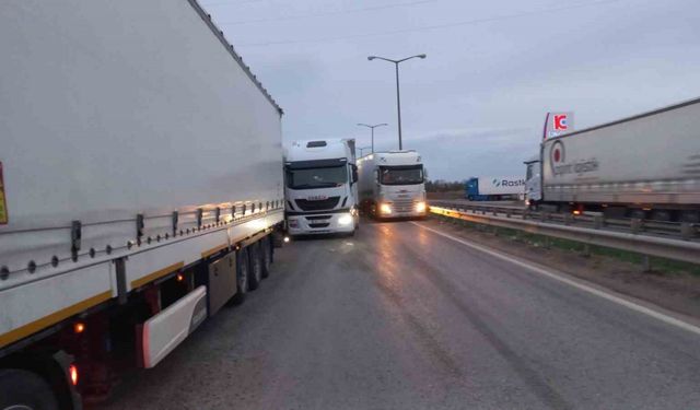 Kapıkule’de tır sürücülerine gelen yanlış SMS 10 kilometre kuyruğa neden oldu
