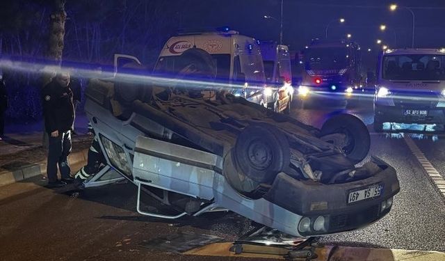 Ordu’da arızalanan otomobil takla attı, sürücü yara almadan kurtuldu