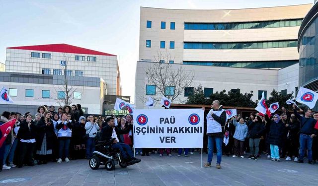 Pamukkale Üniversitesi çalışanları eşit çalışma şartı ve ücret için eylem yaptı