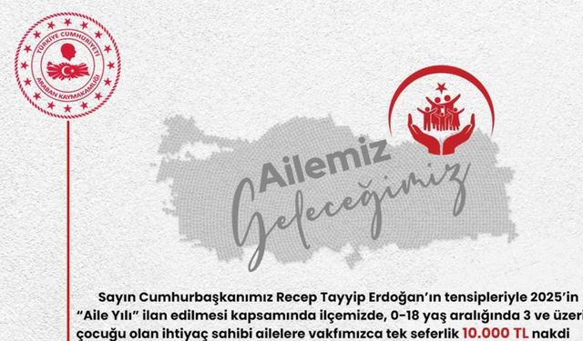 Araban’da ihtiyaç sahibi ailelere 10 bin TL nakdi yardım yapılacak
