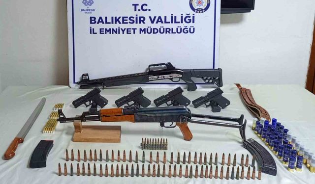 Bandırma’da operasyonda kalaşnikof ele geçirildi