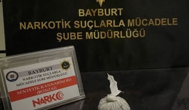 Bayburt’ta bir şahsa uyuşturucu madde kullanmaktan işlem yapıldı