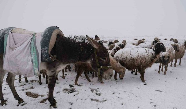 Bayburt’ta nisan ayında yoğun kar yağışı