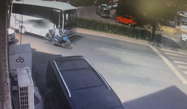 Çorlu’da motosikletlinin yaralandığı kaza anı kamerada