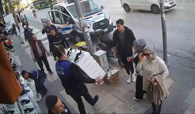 Denizli’de esnaf ile zabıta arasında kaldırım işgali gerilimi