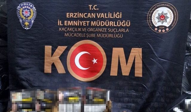Erzincan’da 5.120.000 dal kaçak boş makaron ele geçirildi