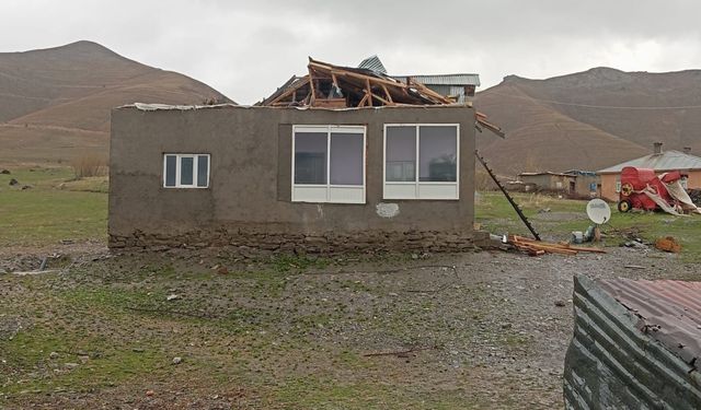 Fırtına Akbulut köyünde hasara yol açtı