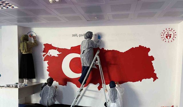 Güreş salonu renklendi