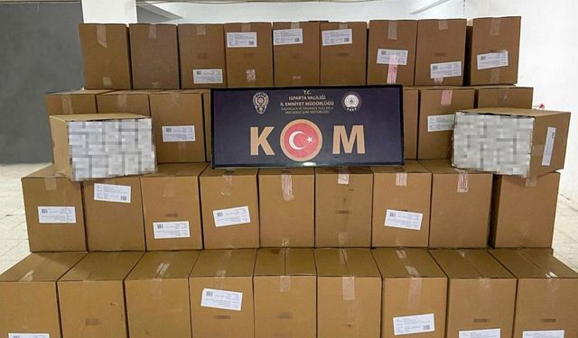 Isparta’da 1 milyon adet kaçak makaron ele geçirildi