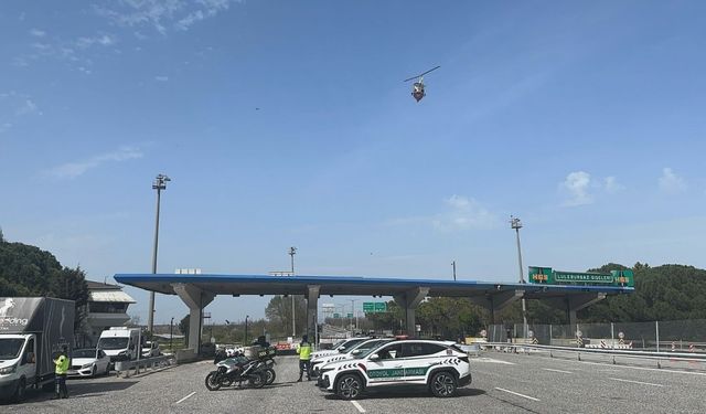 Kırklareli’nde Cayrokopter ile trafik denetimi