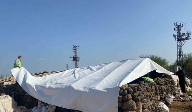 Mardin Büyükşehir Belediyesinden hortum mağdurlarına çadır desteği