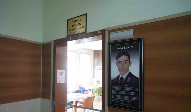 Şehit Yasin Tekin’in adı okula açılan kütüphanede yaşatılacak