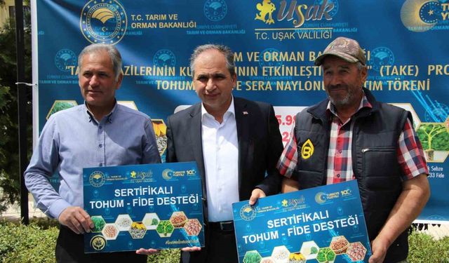 Uşak’ta çiftçilere destek