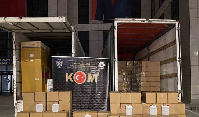 Yalova’da bin 500 litre etil alkol ele geçirildi