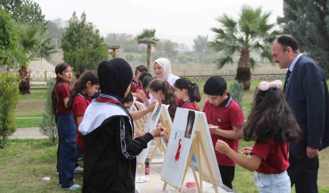 Cizre’de "Okulumla Sosyalleşiyorum" projesiyle öğrenciler açık havada sanatla buluştu