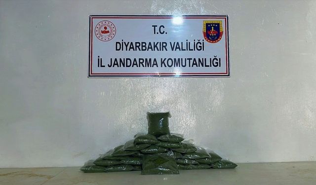 Diyarbakır’da çalılıklar arasında muhafaza edilmiş 77 kilo esrar ele geçirildi
