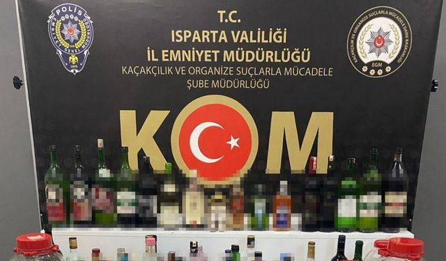 Isparta’da 125 litre sahte içki ele geçirildi