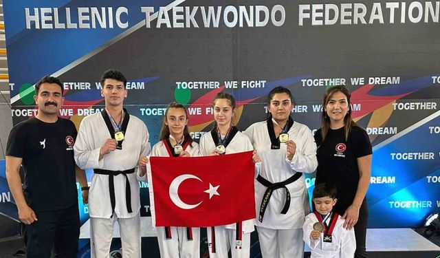 Muğlalı Tekvandocuların Yunanistan’da madalya gururu