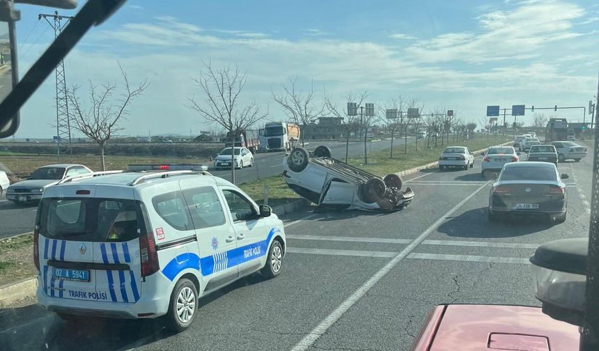 Adıyaman’da otomobil takla attı: 1 yaralı