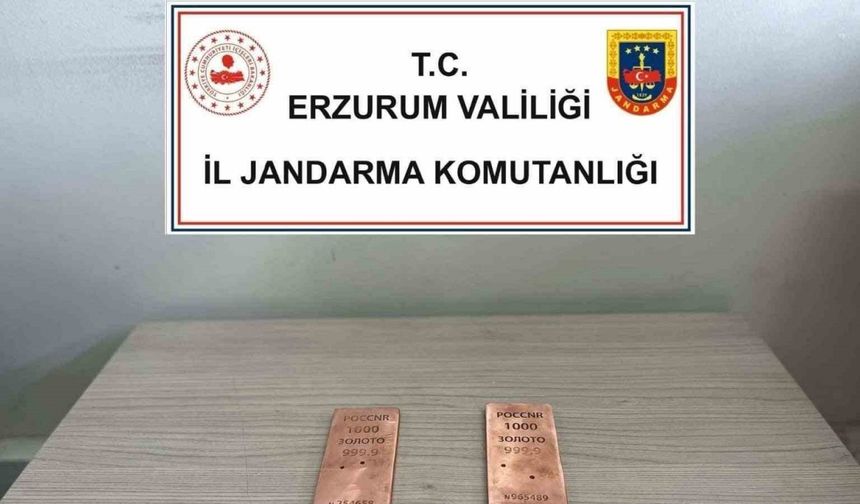 Jandarma Erzurum’da 2 kilo sahte külçe altın ele geçirdi